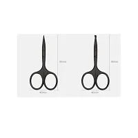 Janky Curved and Rouned Facial Hair Scissor for Men Black Mustache Nose Hair  Beard Trimming Scissors Safety Use for Eyebrows Stainless Stainless Steel Small Scissors-thumb3