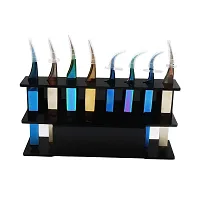 1pc Tweezer Display Stand Durable Acrylic Eyelash Extension Tools Storage Holder Tweezers Scraper Shears Organize Rack, 8 Holes, Black-thumb1