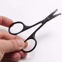 Janky Curved and Rouned Facial Hair Scissor for Men Black Mustache Nose Hair  Beard Trimming Scissors Safety Use for Eyebrows Stainless Stainless Steel Small Scissors-thumb4