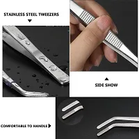 Hegebeck Long Handle Tweezer Stainless Steel Precision Tweezers Hair Remover Beauty Tool for Splinter and Ingrown Hairs with Bent Slant Tip 20cm 1pcs-thumb4