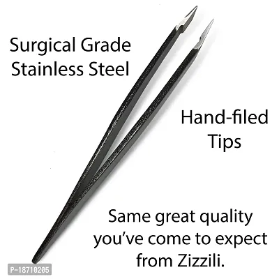 Zizzili Basics Mini Slant Tweezers - Best Tweezers for Eyebrow, Facial Hair Removal and your Precision Needs (Midnight Ombre)-thumb3