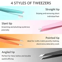 Tweezers for Eyebrows, Stainless Steel Precision Tweezers for Women and Men, Makeup TweezersAcirc;?Set Brow Remover TweezerAcirc;?forAcirc;?Ingrown Hair Removal kits, Beauty Tools for Ladies Girls-thumb3