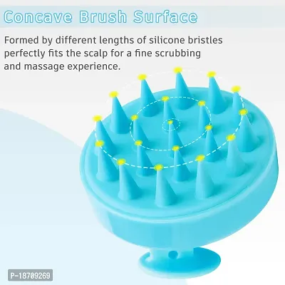 FREATECH Scalp Massager Shampoo Brush with Long  Flexible Silicone Bristles for Hair Care and Head Relaxation, Glide Through Hair Easily, Dandruff Removal and Itching Relief, Wet and Dry, Light Blue-thumb4