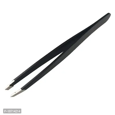 VRbeatter Tweezers Eyebrow Tweezers Slant Tweezers Precision Stainless Steel Slant Tip Tweezers For Men And Women For Facial Hair Removal And Brow Shaping And All Hair Removal (Black)