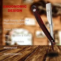 Krisp Shave Men's Beauty Professional Classic Straight Edge Manual Beard Cut Throat Shavette Razor with 10 Shaving Blades-thumb3