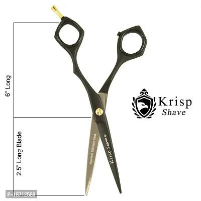 Professional Hair Cutting Scissors - Krisp Shave Japanese Stainless Steel Barber Salon Quality Scissor (6 Inch) - Shears for Men's Beard Mustache Women Kids Pets Haircut All Purpose Shear-thumb4