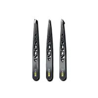 Man Made: Set of 3 Precision Tweezers, For Beards, Mustache and Eyebrows, Tweezers, Pointed Tip, Slanted Tip, and Flat Tip Become a Better Man (Yellow)-thumb3