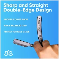 Equinox Professional Matte Black Straight Edge Razor with 100 Single Edge Derby Premium Blades - For Barbers, Salons, and Hair Enthusiasts-thumb3