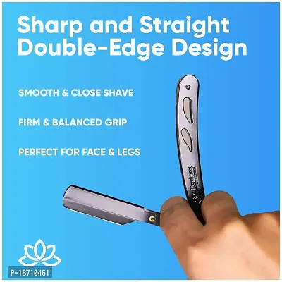 Equinox Professional Matte Black Straight Edge Razor with 100 Single Edge Derby Premium Blades - For Barbers, Salons, and Hair Enthusiasts-thumb4