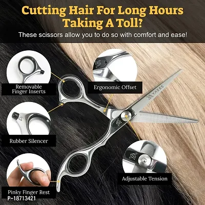 Yasss Professional Hair Cutting Scissors - 6.5 Inches - Sharp Hair Shears For Home Use - Hair Scissors With Handcrafted Stainless Steel Blades - Lightweight Barber Scissors With Safety Case-thumb3