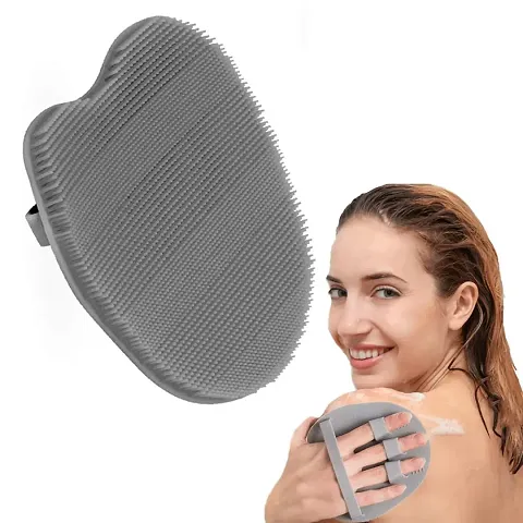 RamPula Silicone Body Massage Scrubber Brush Glove for Exfoliating Wet or Dry Skin Body Wash Bath Shower Tool, with Super Soft Manual Facial Cleansing Brush Scrubber