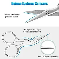 NEWEST Eyebrow Tweezers Brow Shaping Scissors (silver)-thumb3