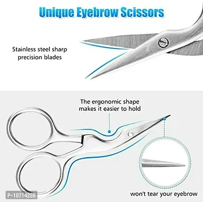 NEWEST Eyebrow Tweezers Brow Shaping Scissors (silver)-thumb4