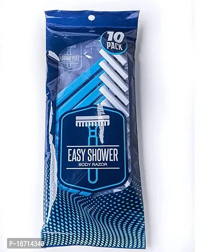 Easy Shower Disposable Body Razor for Men (10 Pack) - Sensitive Body Razors / Blades (Blue)