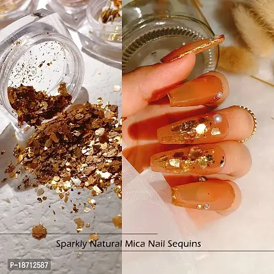 3D Nail Art Supplies Sticker Crushed Mica Sea Shell Foil Flake Mixed Natural Nail Decorations Mermaid Irregular Paillette for Manicures Beauty Salon-thumb2