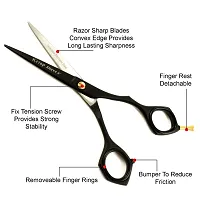 Professional Hair Cutting Scissors - Krisp Shave Japanese Stainless Steel Barber Salon Quality Scissor (6 Inch) - Shears for Men's Beard Mustache Women Kids Pets Haircut All Purpose Shear-thumb1