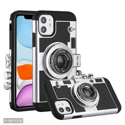 Wcysin 3D Camera Design Case for iPhone 11 Pro Max with Long Neck Strap-thumb2