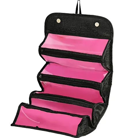 Roll Up Travel Cosmetic Makeup Jewelry Toiletry Bag Organizer Camping Accessories Holder