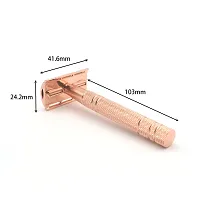 LAGIPA Double Edge Safety Razor with 10pcs Blades, Rose Gold Safety Razor For Women Men, Metal Single Blade Razor Fits All double Edge Blade, Reusable Razor, Eco Friendly Wet Shaving-thumb1