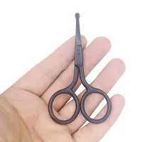 Yutoner Curved Straight Rounded Blunt Facial Hair Scissors for Men - Mustache, Nose Hair  Beard Trimming Scissors, Safety Use for Eyebrows, Eyelashes, and Ear Hair (Black Safety Head)-thumb3