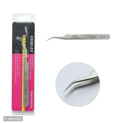 ESDELES Vetus Volume Tweezers Stainless Steel Eyelash Extension Tweezers Ultra Rigidity Curved Pro Tool 5B-SA-thumb4