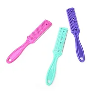 Professional 3 Pcs Double Edge Razor Blades, Trimmer Razor Dual Side Cutting Scissors DIY Hair Thinning Comb Slim Haircuts Cutting Tool-thumb1