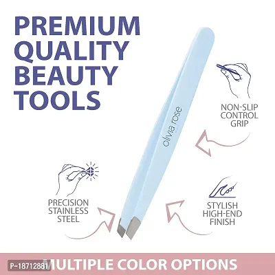 Olivia Rose - 4pc Large Tweezer Set - Grey,Light Blue,Lavender,Black-thumb4