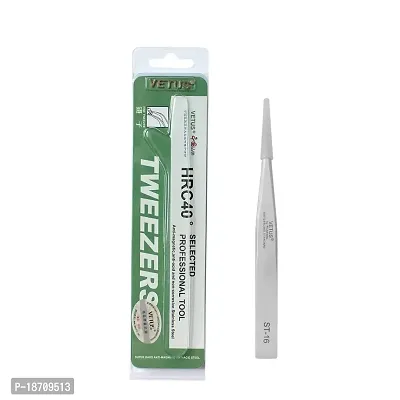 Vetus Tweezer Stainless Steel Non-Magnetic Pointed Tip Professional Eyelash Eyebrow Switzerland Standard St-16