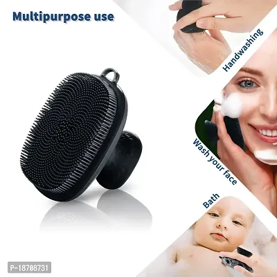 Facial Cleansing Brush Silicone, Face Wash Brush Manual Waterproof, Cleansing Skin Care Face Brushes for Cleansing and Exfoliating (black)-thumb2