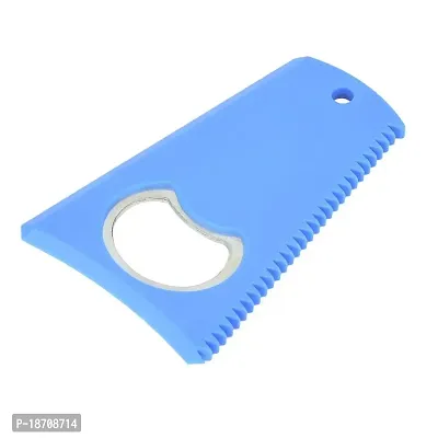 Alomejor Portable Surfboard Wax Scrape Remover Comb Board Wax Cleaning Tool Bottle Opener Optional Color Black Yellow Blue (Blue)-thumb2