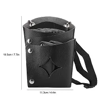 Hairdressing Scissors Holster, Professional PU Leather Hair Stylist Tools Bag Barber Scissors Shear Holster Scissors Organizer Waist Bag-thumb4