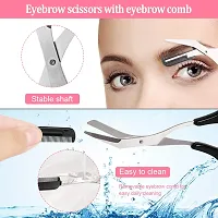 8 in 1 Eyebrow Grooming Set, EBANKU Eyebrow Razor Eyebrow Scissors Eyebrow Tweezer Eyebrow Comb Eyebrow Scraping Nose Hair Scissors Eyelash Curler False Eyelashes Applicator Tool Eyebrow Tools Kit-thumb2