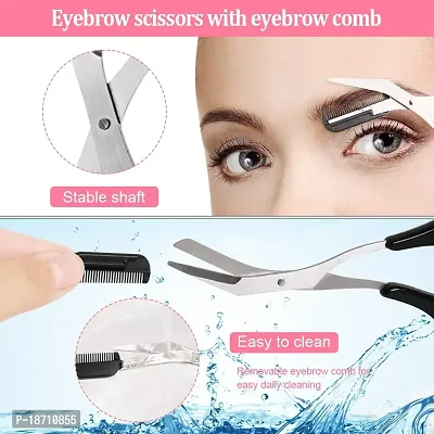 8 in 1 Eyebrow Grooming Set, EBANKU Eyebrow Razor Eyebrow Scissors Eyebrow Tweezer Eyebrow Comb Eyebrow Scraping Nose Hair Scissors Eyelash Curler False Eyelashes Applicator Tool Eyebrow Tools Kit-thumb3