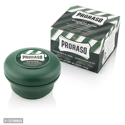 PRORASO Shaving Soap in a Bowl, Refreshing and Toning, 5.2 oz