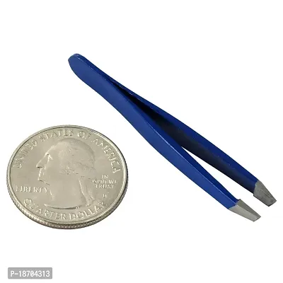 HTS 172M4 2 Blue Mini Slanted Travel Eyebrow Tweezers-thumb2