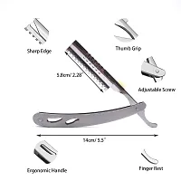 LEYMIGA Professional Hair Styling Thinning Texturizing Cutting, Straight Razors + 10 Replacement Blades-thumb1