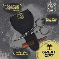 Mustache Comb and Scissors Grooming Set For Men - Perfect For Precise Facial Hair Trimming-thumb2