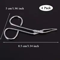 4 Pieces Curved Eyebrow Tweezer Stainless Steel Scissors Handle Tweezer Clip Facial Hair Plucker Eyebrow Remover Brow Shape Grooming Tools by NUOMI for Men and Women, Portable, Silvery-thumb1