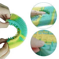 Silicone Body Scrubber Soft Body Brush for Use in Shower Gentle Exfoliating Loofah Silicone Scalp Massager 2 in 1 Bath and Shampoo Brush for Women Men Lathers Well Easy to Clean (Camouflage Green)-thumb2