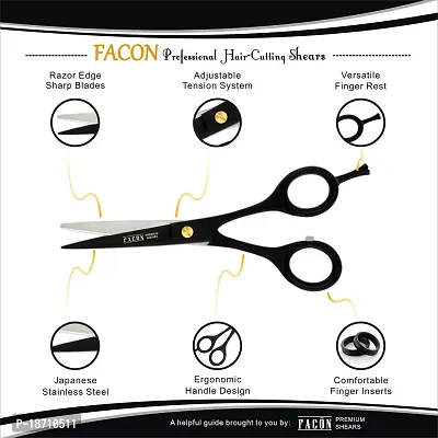 FacAtilde;?n Professional Razor Edge Barber Hair Cutting Scissors - Japanese Stainless Steel - 6.5 Length - Fine Adjustment Tension Screw - Salon Quality Premium Shears (The Bravo)-thumb4