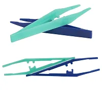 Hapy Shop 20 Pieces Plastic Tweezer Beads Tweezers for DIY Art Craft,Blue and Green-thumb3