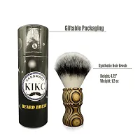 KIKC 100% Pure Handmade Shaving Brush with Syntnetic Hair for Wet Shave,Wood Handle Hair Salon Tool, Beard Cleaning Tool for Safety Razor,Double Edge Razor, Straight Razor or Shaving Razor-thumb4