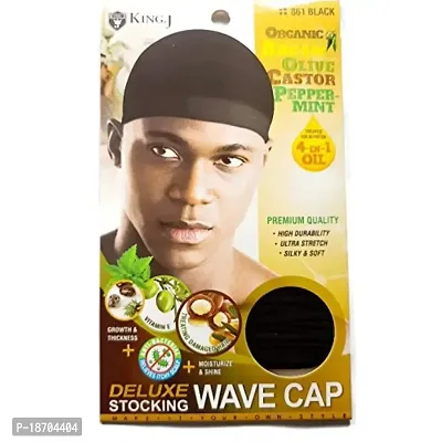 Healthy Treated Wave Deluxe Stocking Wave Cap Black (3 Pack)-thumb3