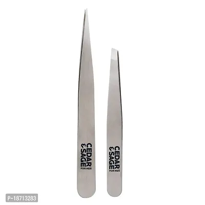 Men's Stainless Steel Tweezer Duo Set