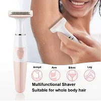 Women Painless Hair Remover,Gominyuf Electric Lady Shaver Trimmer with Upgrade Cutter Head Professional for Shave Arm,Bikini,Leg,Armpit Hair,Battery operated (Pink)-thumb1