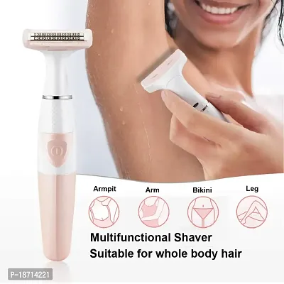 Women Painless Hair Remover,Gominyuf Electric Lady Shaver Trimmer with Upgrade Cutter Head Professional for Shave Arm,Bikini,Leg,Armpit Hair,Battery operated (Pink)-thumb2