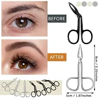 6 Pieces Scissors Shaped Eyebrow Tweezers Flat Tip Tweezers Hair Plucker and Slanted Tip Tweezers Stainless Steel Scissor Handle Tweezers Flat Straight Tip Tweezers Brow Hair Plucker Remover, 2 Styles-thumb2