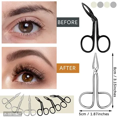 6 Pieces Scissors Shaped Eyebrow Tweezers Flat Tip Tweezers Hair Plucker and Slanted Tip Tweezers Stainless Steel Scissor Handle Tweezers Flat Straight Tip Tweezers Brow Hair Plucker Remover, 2 Styles-thumb3