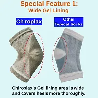 Chiroplax Vented Moisturizing Heel Socks Gel Lining Spa Sleeve Toeless Socks to Heal Protect Treat Dry Cracked Heels, 2 Pairs (Black)-thumb1