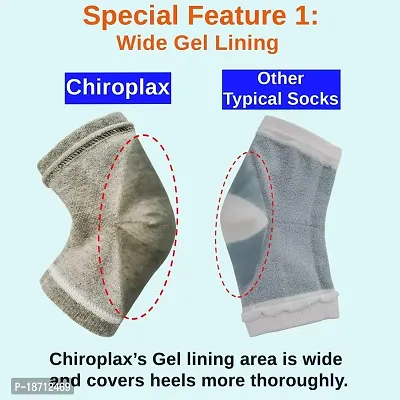 Chiroplax Vented Moisturizing Heel Socks Gel Lining Spa Sleeve Toeless Socks to Heal Protect Treat Dry Cracked Heels, 2 Pairs (Black)-thumb2